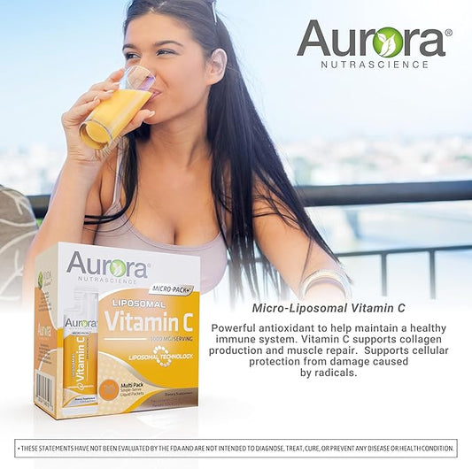 Aurora Nutrascience, Micro-Pack Liposomal Vitamin C, 1,000 mg 95% Higher