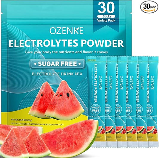 Electrolytes Powder Packets,30 Sticks Hydration Packets 0 Sugar 0 Calorie,