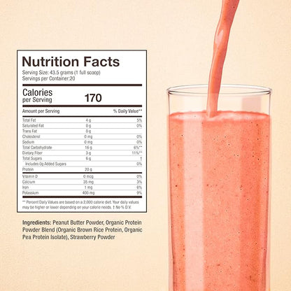 Premium Protein Powder, Strawberry Peanut Butter (20g of 4 Ingredients 20 Servings
