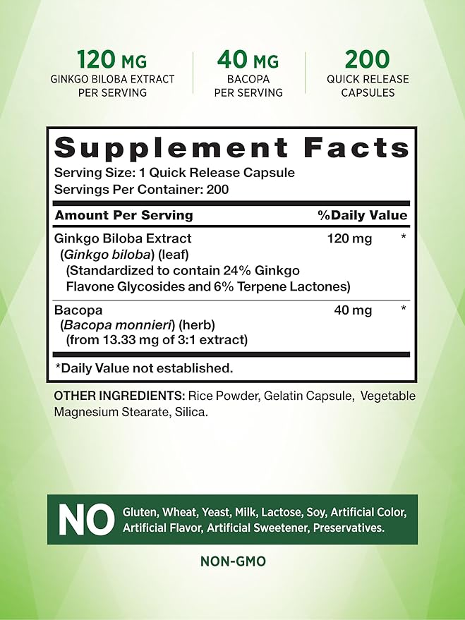 Nature's Truth Ginkgo Biloba 120mg 200 Quick