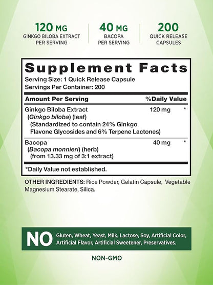 Nature's Truth Ginkgo Biloba 120mg 200 Quick