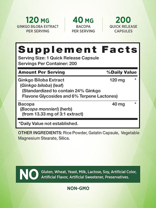 Nature's Truth Ginkgo Biloba 120mg 200 Quick
