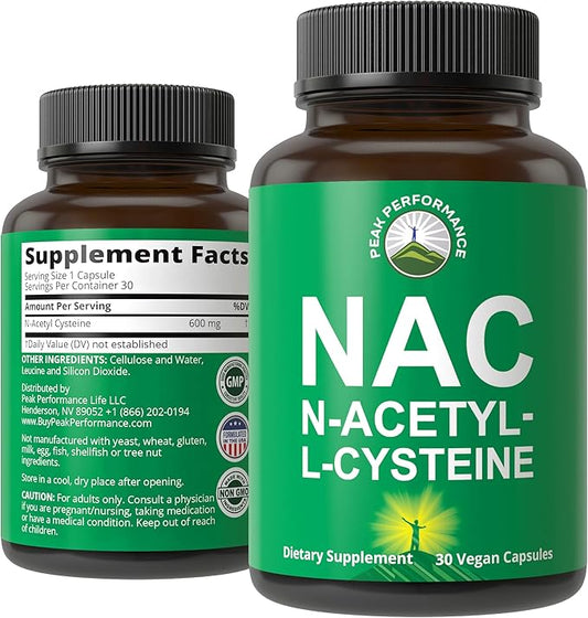 NAC Supplement N-Acetyl Cysteine. Glutathione Precursor 600mg Capsules 600 mg