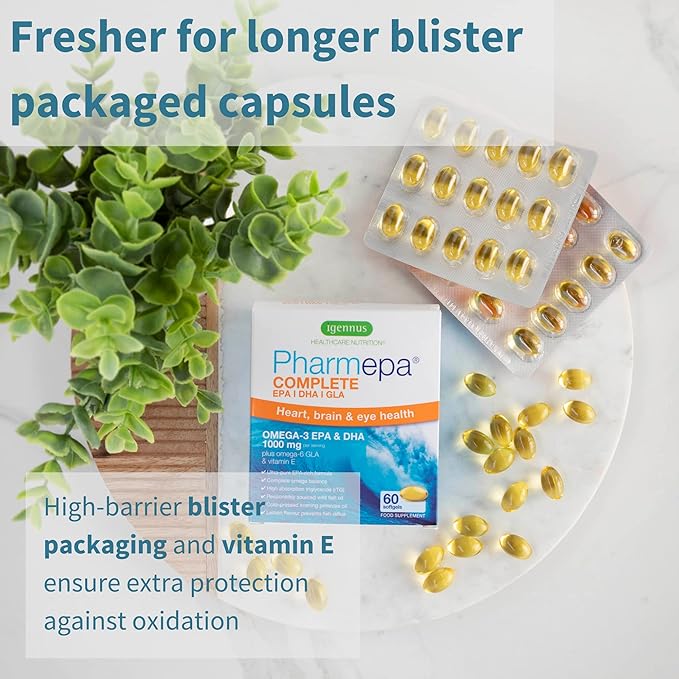 Pharmepa Complete EPA DHA rTG Omega 3 1000mg, 1000mg, High 6 GLA 360 Servings