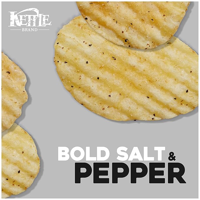 Kettle Foods Potato Chips Krinkle Salt & Fresh Ground Pepper, 5 Oz