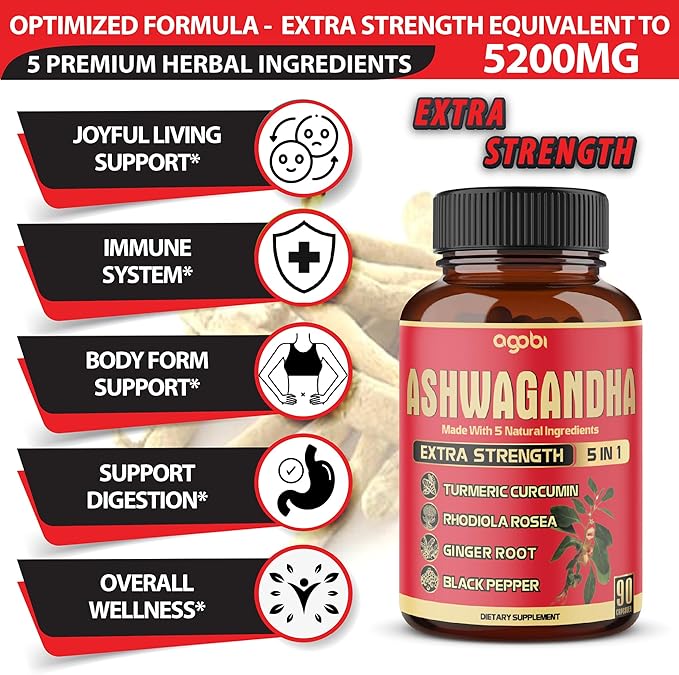 90 Capsules - Ashwagandha Supplement Capsules