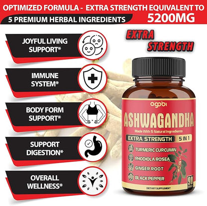 90 Capsules - Ashwagandha Supplement Capsules