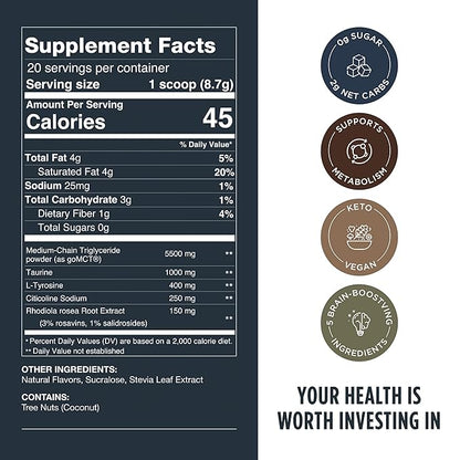 LIFESTACKS Vanilla MCT Oil 3-Pack - Boost Energy & Clarity - MCT Powder + Nootropics + Adaptogens for an Elevated Coffee Experience - Keto, Vegan, 0 Sugar - with Taurine, L-Tyrosine, Rhodiola & More