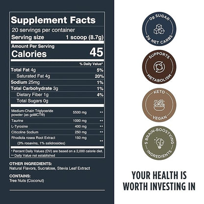 LIFESTACKS Vanilla MCT Oil 3-Pack - Boost Energy & Clarity - MCT Powder + Nootropics + Adaptogens for an Elevated Coffee Experience - Keto, Vegan, 0 Sugar - with Taurine, L-Tyrosine, Rhodiola & More