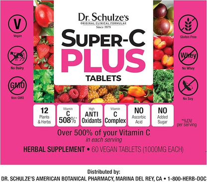Dr. Schulze's | Super-C Plus | 60 Chewable (1000 mg)