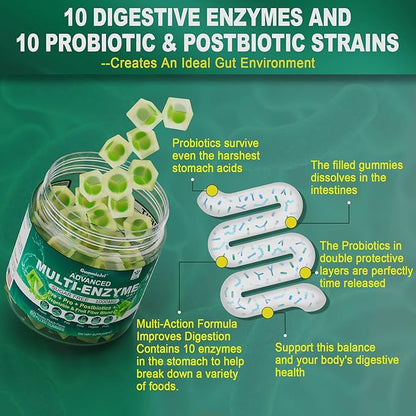Digestive Enzymes with Probiotics and Prebiotics 1000mg Super 90Billion CFU