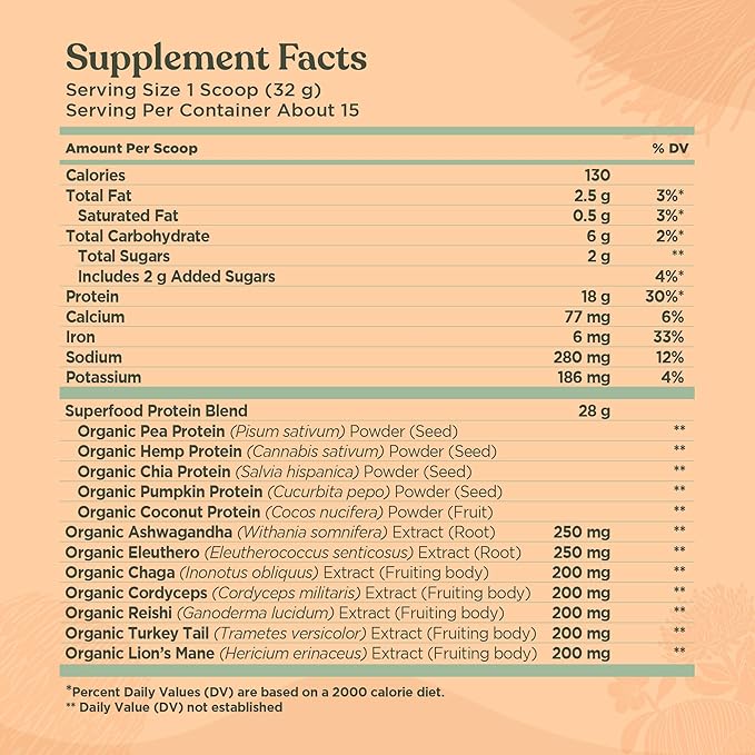 Four Sigmatic Organic Plant-Based Protein Powder 16.9 oz