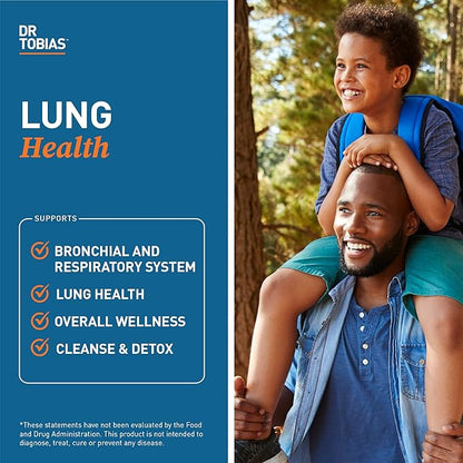 Dr. Tobias Lung Health, Lung Support Supplement with Vitamin C, Butterbur, Quercetin & Bromelain, Lung Cleanse & Detox Formula for Bronchial & Respiratory System, Non-GMO, 120 Capsules