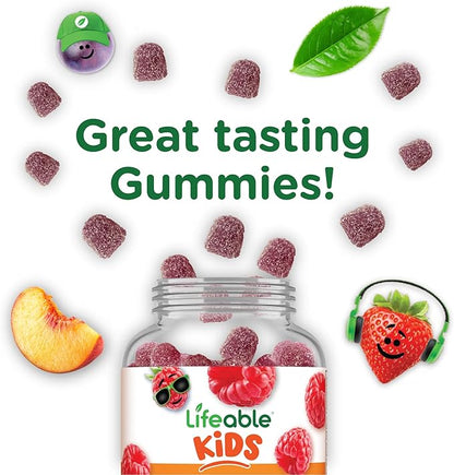 Lifeable Sugar Free Vitamin B Complex for Kids | B-Complex with Vitamin C | Great Tasting VIT B Complex Vitamins | Energy and Nerve Support | Kids B Vitamins Complex for Boys and Girls | 90 Gummies
