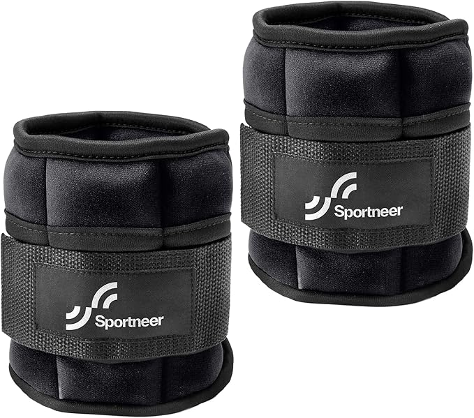Sportneer Adjustable Ankle Weights for Women and Men 7 lbs/Pair Adjustable Leg Weights with Secure Straps, Strength Training Weighted for Yoga, Walking, Running, Aerobics, Gym, Physical Therapy