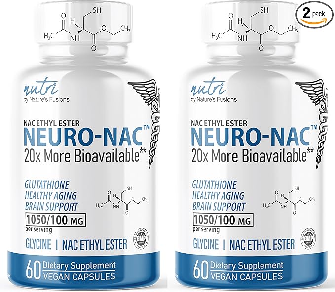 Neuro NAC Supplement N-Acetyl Cysteine Ethyl (2 Pack)- 20x More 600 mg 10x More 120 Capsules