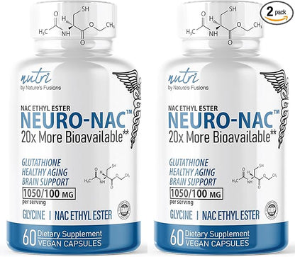 Neuro NAC Supplement N-Acetyl Cysteine Ethyl (2 Pack)- 20x More 600 mg 10x More 120 Capsules