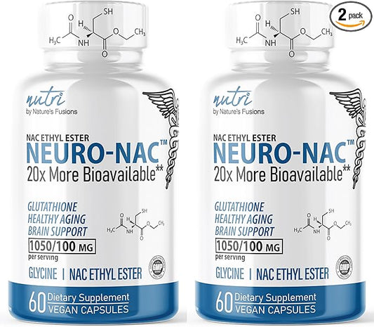 Neuro NAC Supplement N-Acetyl Cysteine Ethyl (2 Pack)- 20x More 600 mg 10x More 120 Capsules