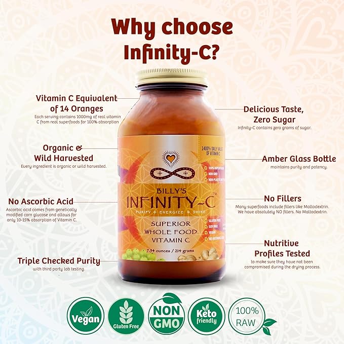 Infinity-C Organic Vitamin C Powder 1000mg | (30 servings)