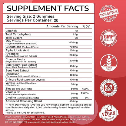 2 Pack Sugar-Free Liver Cleanse Detox 1000mg Silymarin 120 Vegan