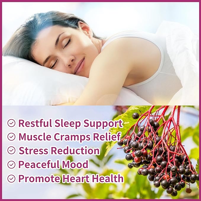 90 CT Magnesium Glycinate Gummies 1000mg B6, CoQ10 CoQ10 for 90 Elderberry