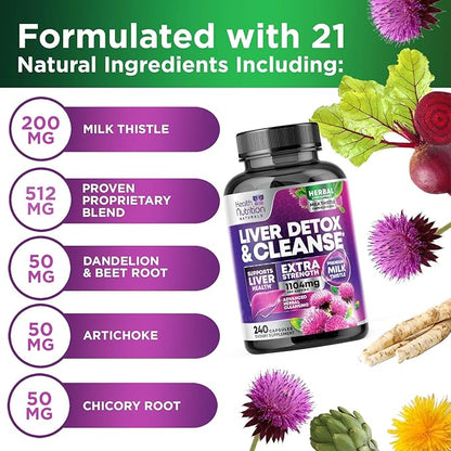 Gentle Liver Cleanse Detox & Repair Formula 240 Capsules