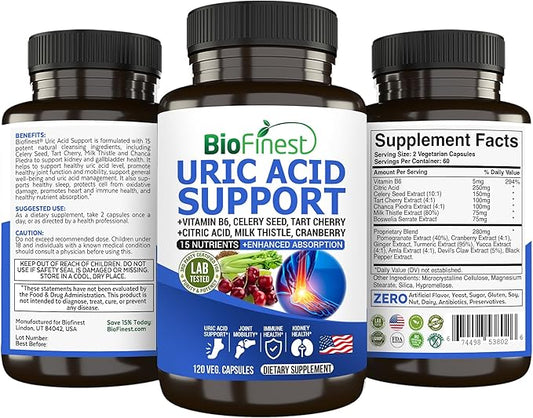 Uric Acid Support Supplement 15 Nutrients (120s)
