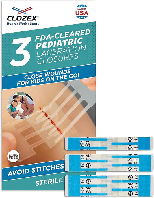 Clozex Pediatric Laceration Closures 3 Individual 2 3/8 3/8 Inches