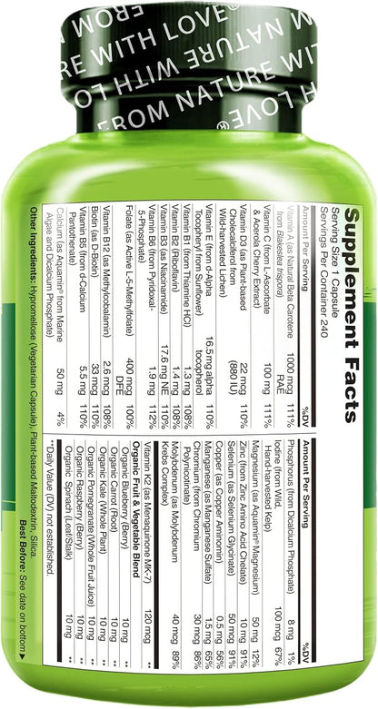 NATURELO Mens Multivitamins 240 Vegetarian