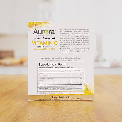 Aurora Nutrascience, Nano-Liposomal Vitamin C, Vitamin 3,000 mg