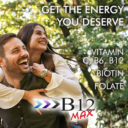 Wellgenix Bio-Available Sublingual B12 B6 Folate Vitamin Formulated for High Absorption - Nutritional Multivitamin Supplement (60 ct) 1 Pack