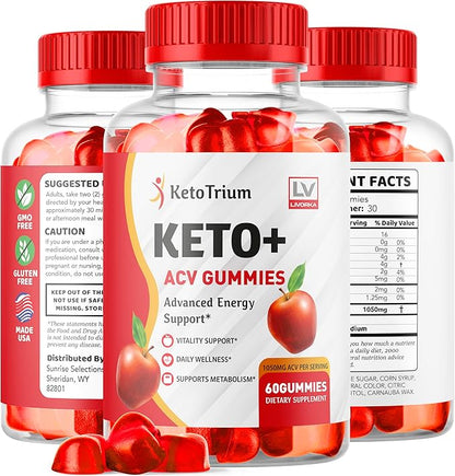Keto Trium Keto ACV Gummies Advanced Formula, 60 Gummies for 1 Month