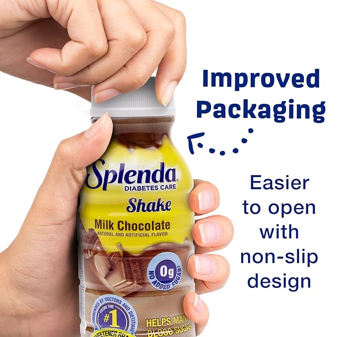 SPLENDA Diabetes Care Shakes - Meal Replacement Shake, 8 Fluid Ounces Per Bottle (Milk Chocolate, 6 Pack)
