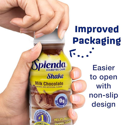 SPLENDA Diabetes Care Shakes - Meal Replacement Shake, 8 Fluid Ounces Per Bottle (Milk Chocolate, 6 Pack)