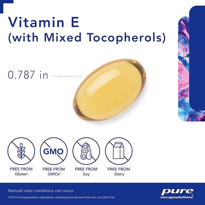 Pure Encapsulations Vitamin E (with Mixed Tocopherols) 90 Softgel