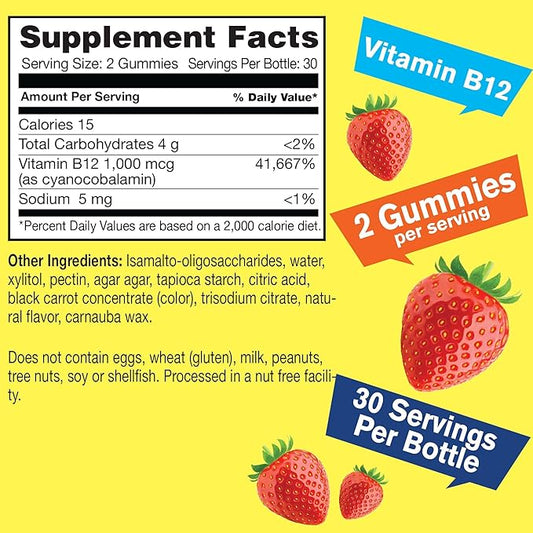 Vitamin B12 1000mcg Sugar Free Gummies 60 Count