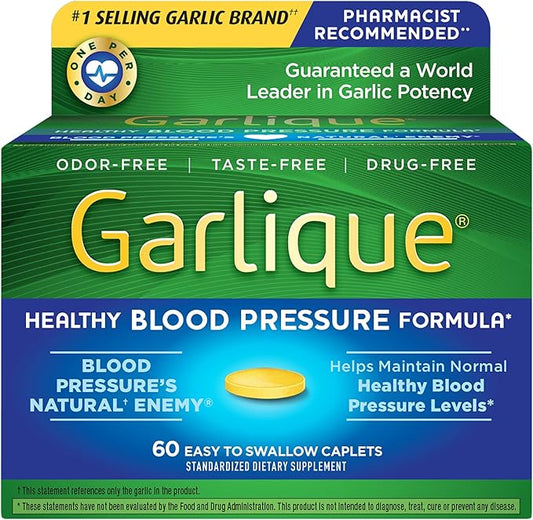 Garlique Garlic Extract Supplement, Healthy Blood 60 Caplets