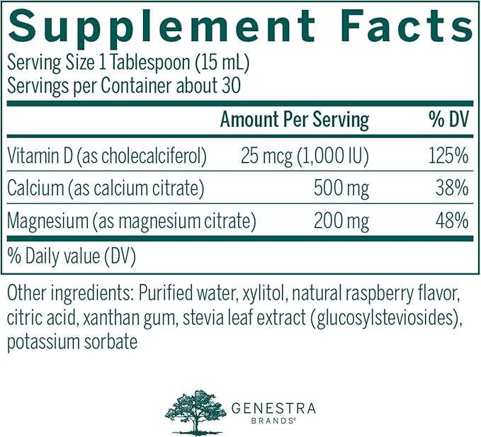 Genestra Brands Cal Mag Raspberry Liquid 15.2 fl.