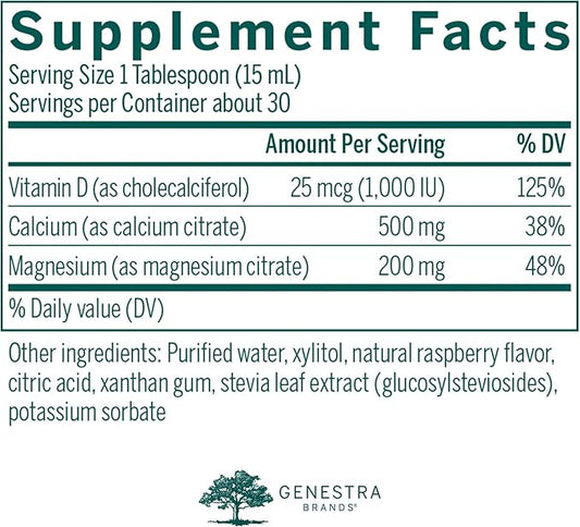Genestra Brands Cal Mag Raspberry Liquid 15.2 fl.
