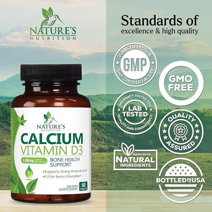 Calcium 1200 mg Plus Vitamin D3, 60 Tablets
