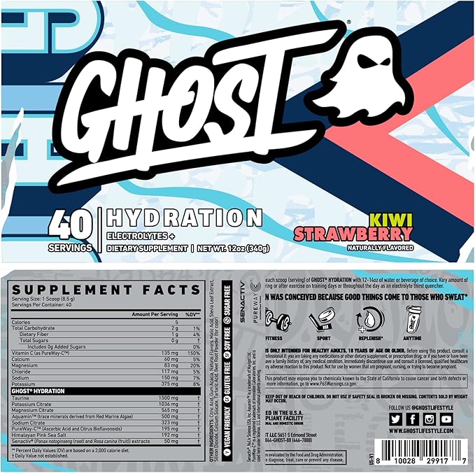 GHOST Hydration, Kiwi Strawberry, 40 Serv,
