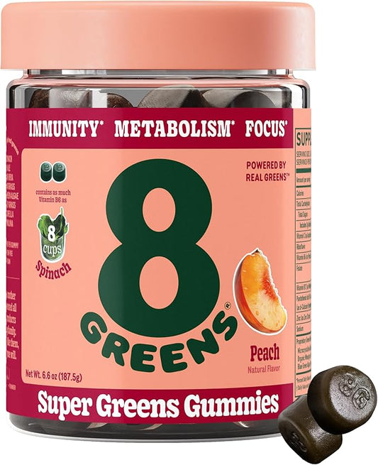 8Greens Daily Greens Gummies B12, Spirulina, 50 Vegan