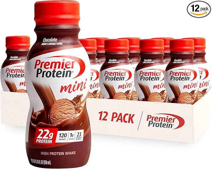 Premier Protein Shake MINIs, Chocolate, 22g 120 Calories, 1g Sugar, 8.75fl oz, 12
