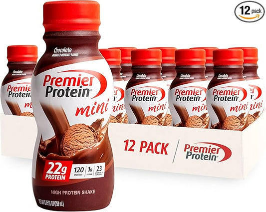 Premier Protein Shake MINIs, Chocolate, 22g 120 Calories, 1g Sugar, 8.75fl oz, 12