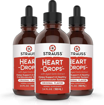 Strauss Naturals Heartdrops, Herbal Heart Supplements 3.4 fl