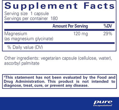 Pure Encapsulations Magnesium (Glycinate) 180 Capsules