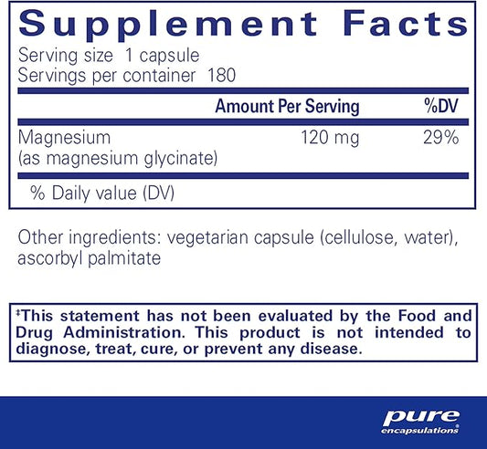 Pure Encapsulations Magnesium (Glycinate) 180 Capsules