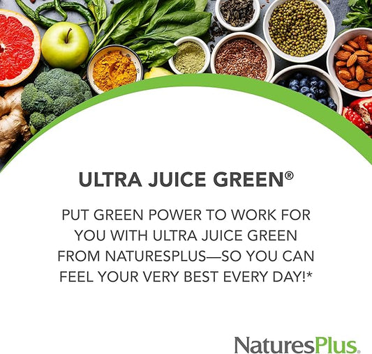 NaturesPlus Ultra Juice Green - 90 Bi-Layered Tablets, Pack of 2 - Supports Immune Health, Digestion & Energy Production - Organic, Non-GMO, Vegan, Gluten Free - 90 Total Servings