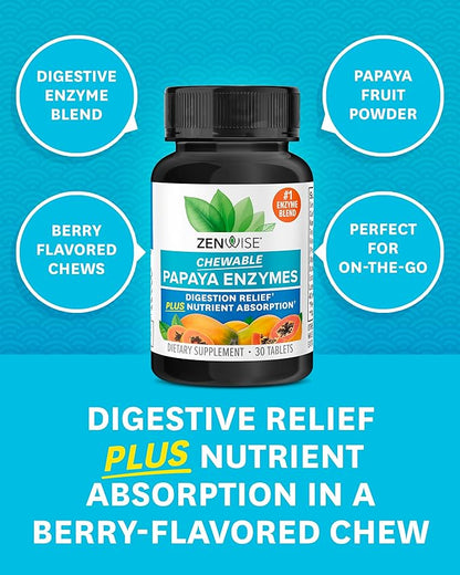 Zenwise Health Papaya Digestive Enzymes 30 Count
