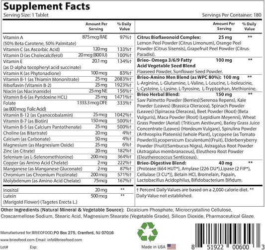 BRIOFOOD Day-to-Day Men's Multi 180 Tablets